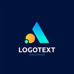 A letter colorful logo abstract design. A alphabet logo