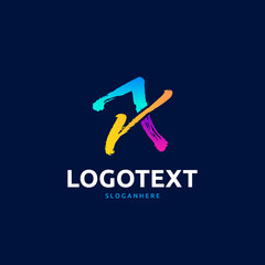 X letter colorful logo abstract design. X alphabet logo