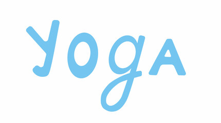 The word yoga. Indian greeting. Vector cartoon.