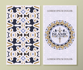 Elegant border pattern islamic greeting card