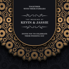 Fototapeta na wymiar Luxury wedding invitation in mandala