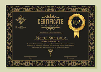 Vintage certificate of achievement template