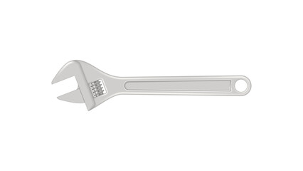 Realistic adjustable wrench isolated on white background. Vector illustration.