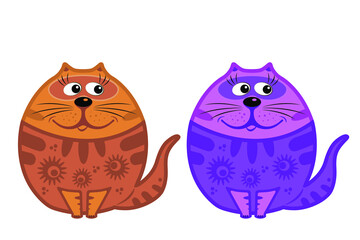 
Animals. Stylized image of a cute cat. Vector drawing on a white background. Isolated, background.