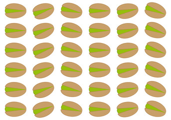 Icono de pistacho con c&aacute;scara en fondo blanco. 