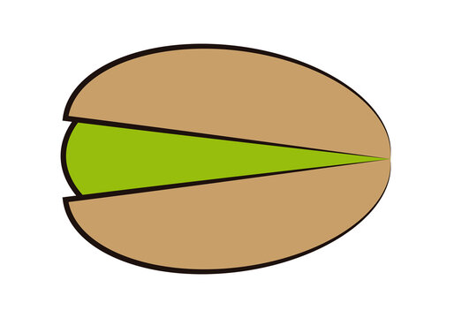 Icono de pistacho con c&aacute;scara en fondo blanco. 