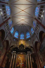 Interior of the Sint-Salvators Cathedral in the historic city centre of Bruges in Belgium