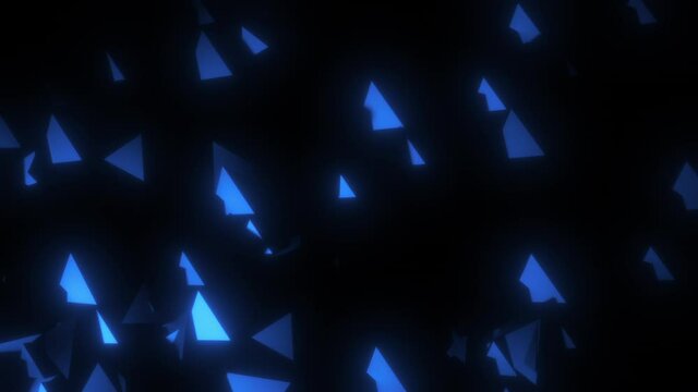 abstract dynamic background of geometric bright blue objects , contains a loop of motion animation