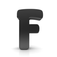 F letter sign black 3d capital letter