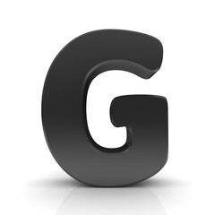 G letter sign black 3d capital letter