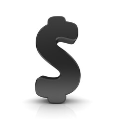 Dollar sign black 3d $ symbol