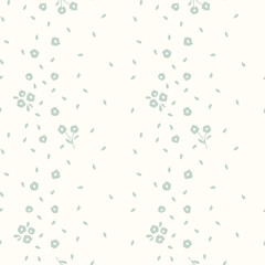 Floral seamless pattern design in grey. Flowers and leaves print for paper or fabric.