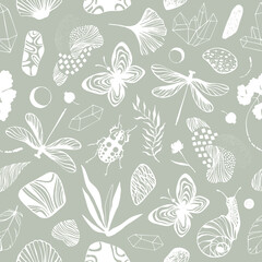 Seamless pattern with exotic butterflies. - 480724818