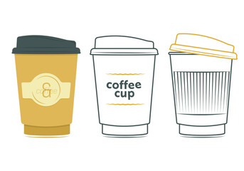 Coffee cup. Vintage colors icon or template.