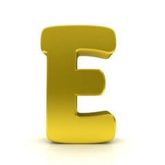 E golden letter 3d sign