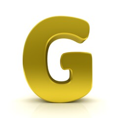 G golden letter 3d sign