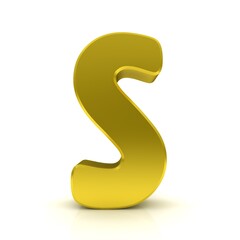 S golden letter 3d sign