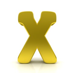 X golden letter 3d sign
