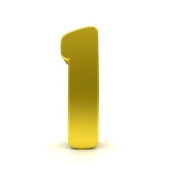 1 one gold 3d number