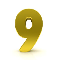 9 nine gold 3d number