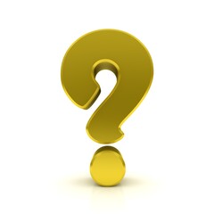 Question mark gold yellow 3d