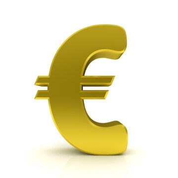 Euro € sign golden symbol 3d