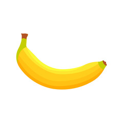 yellow banana vector flat illustration isolated on white background