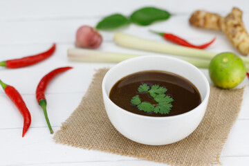 Boiled Fermented Fish sauce or Pickled fish sauce, Traditional thai food preserved name in thai is Pla ra