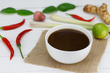 Boiled Fermented Fish sauce or Pickled fish sauce, Traditional thai food preserved name in thai is Pla ra