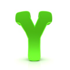 Green Y letter sign 3d