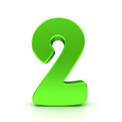 2 green number 3d two