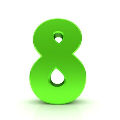 8 green number 3d eight