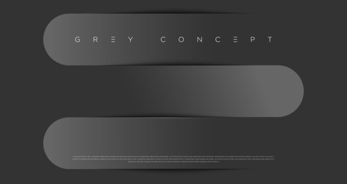 Grey premium abstract background with luxury lines and geometric shapes. Modern metallic backdrop for poster, headline, banner, wallpaper and futuristic design concepts. Vector EPS