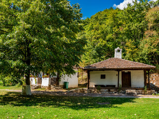 Fototapeta na wymiar Traditional 19th century Serbian house at Lepenski Vir, Serbia