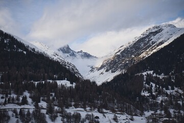 Snowy mountain landscape