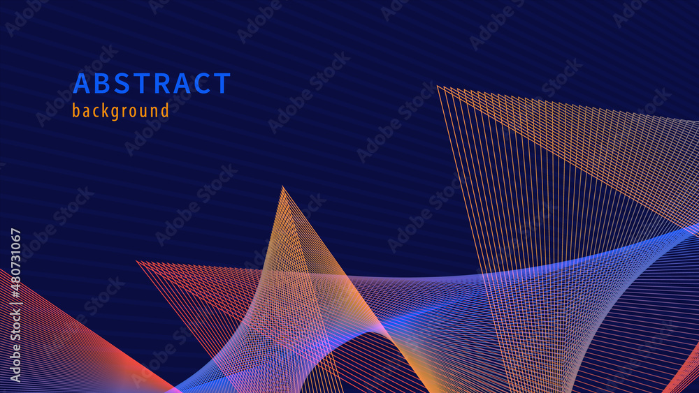 Poster abstract background with dynamic waves, lines. vector design
