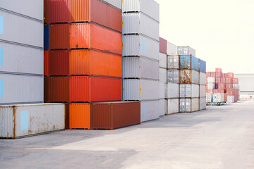 container pile or container yard