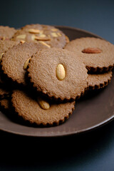homemade ginger cookies with almonds