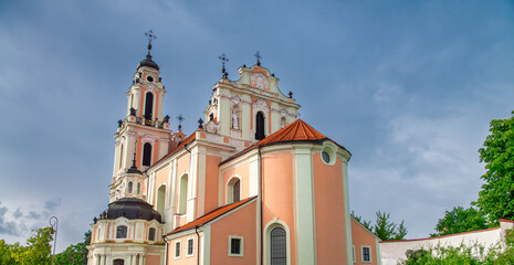 Beautiful sunny shot of St. Catherine (Kotrynos) church in Vilnius, Lithuania.
