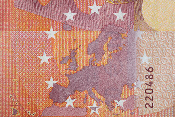 Closeup of 10 euro banknote