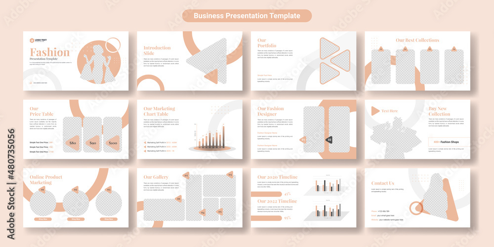 Poster fashion powerpoint presentation slides template design. use for modern keynote presentation backgrou