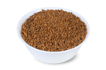 Instant coffee on an isolated white background.