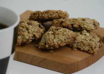 オートミールクッキーのクローズアップ