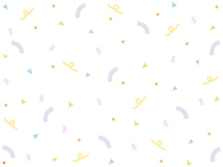幾何学模様　紙吹雪　パターン背景　パステル（サイズ比率4:3）　Confetti background pastel color