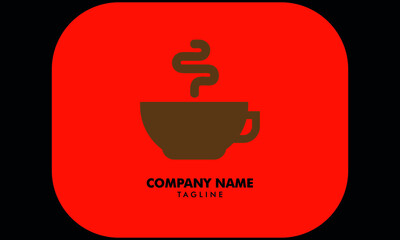 coffee cup logo abstract monogram vector logo template