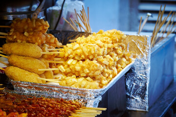 Street food in a traditional market