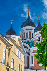 Fototapeta na wymiar View of the Alexander Nevsky Cathedral, an orthodox cathedral in the Tallinn Old Town, Estonia.