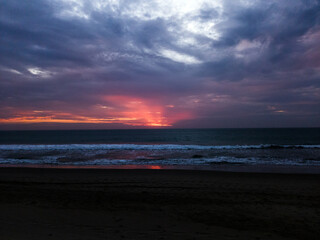 sunset on the beach, travel, vichayto beach