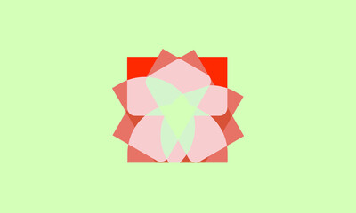 flower or geomatric logo abstract monogram vector logo template