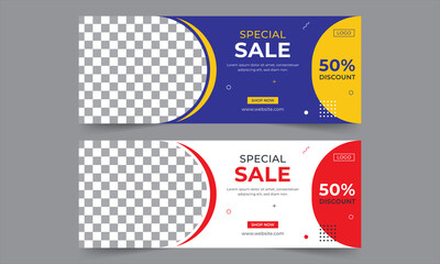 Creative editable banner template for social media cover